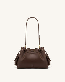 Harper Drawstring Shoulder Bag - Brown