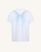 The Ethereal Crystal Blue Butterfly Back Tee - White