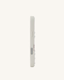Floral Pearl Artificial Crystal Phone Case - White