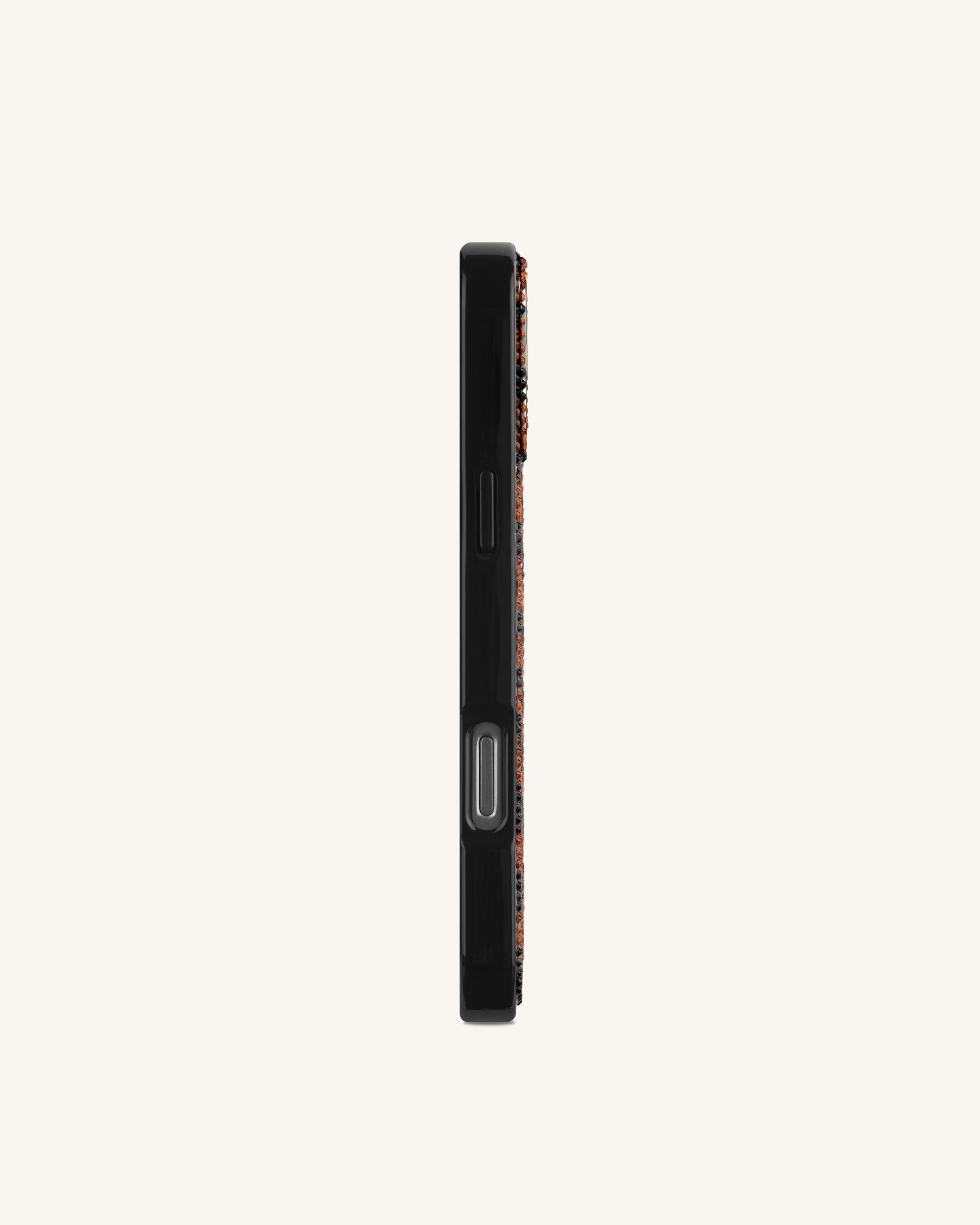 Tiger Stripe Artificial Crystal Phone Case - Black