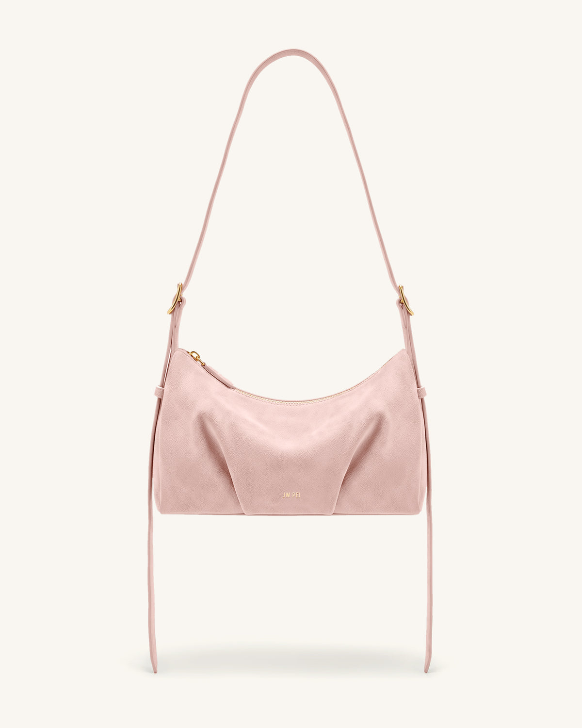 Loriette Faux Suede Crossbody Bag - Light Pink