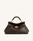 Lucia Elongated Top Handle Bag - Dark Brown