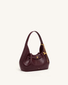 Maeve Dachshund Charm Slouchy Hobo Bag - Deep Burgundy
