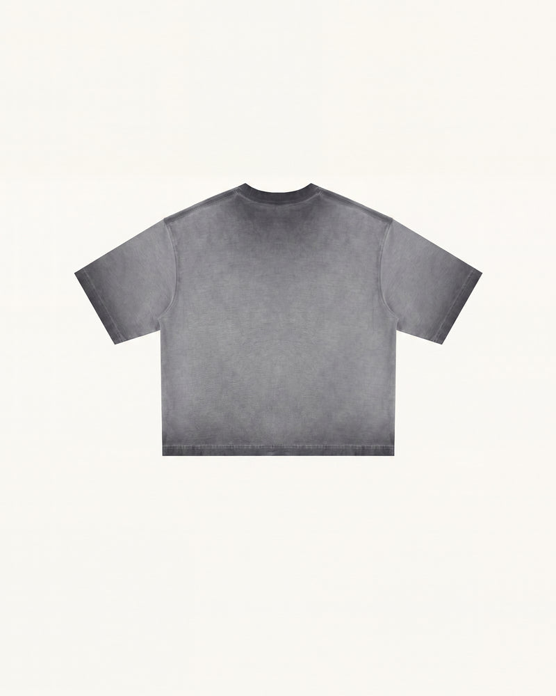 The Enchanted Rhinestone Rose Tee - Washed Gray