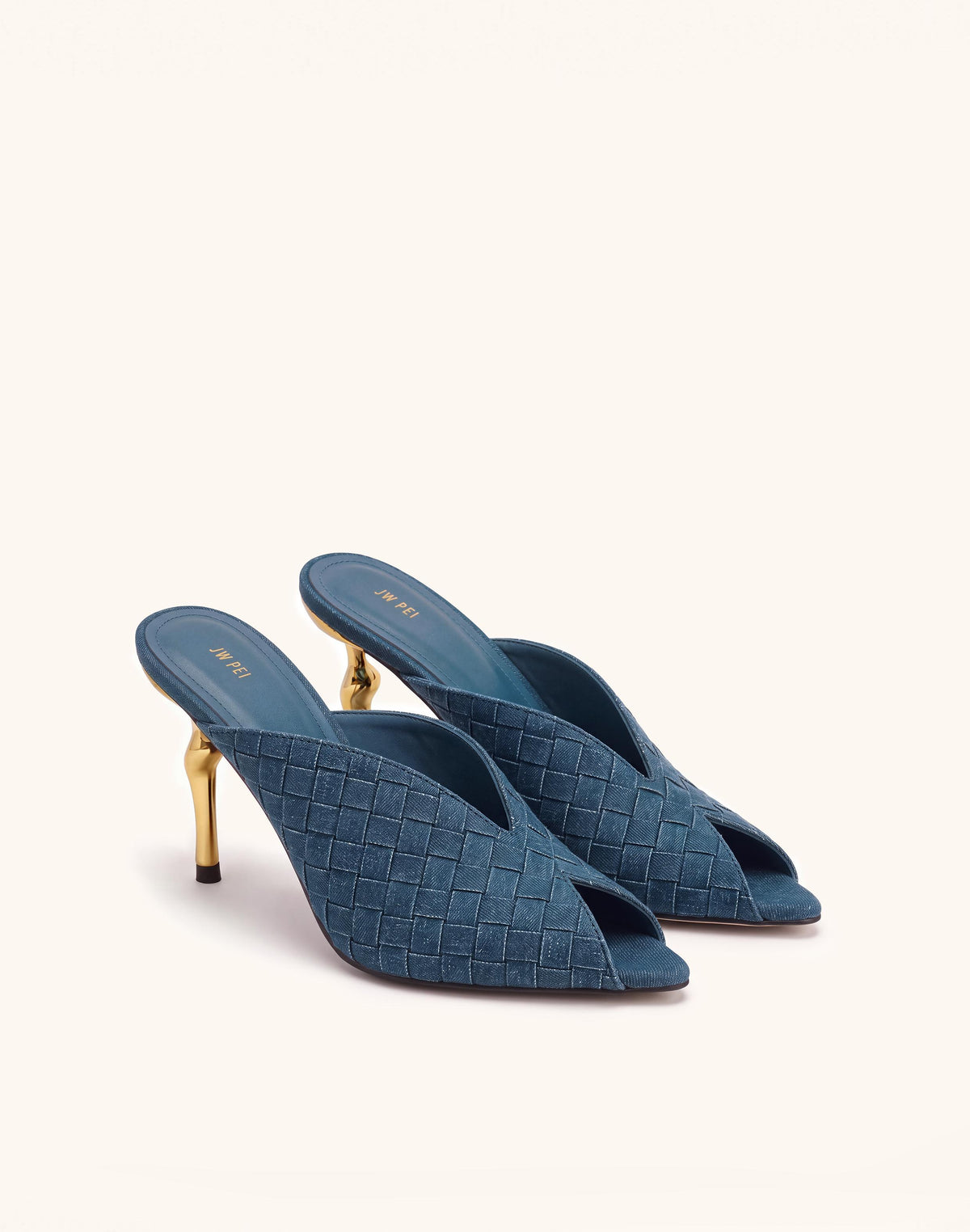 Ellie Woven Mules - Denim Blue
