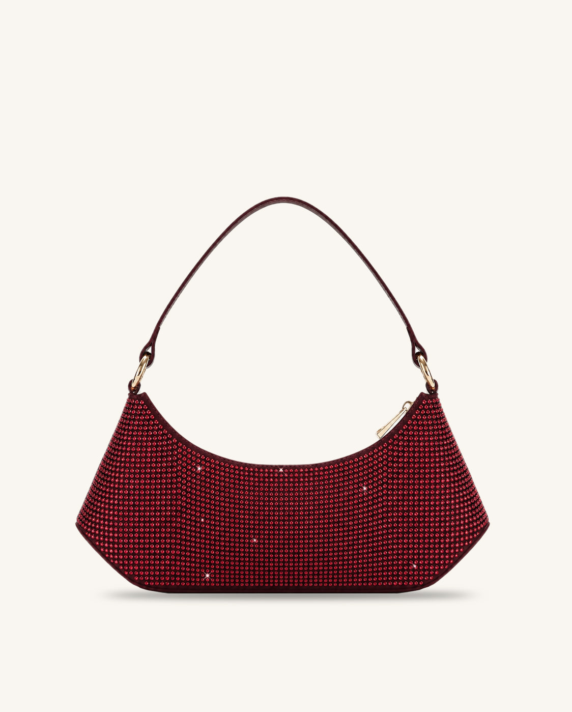 Lily Artificial Crystal Shoulder Bag - Bright Red