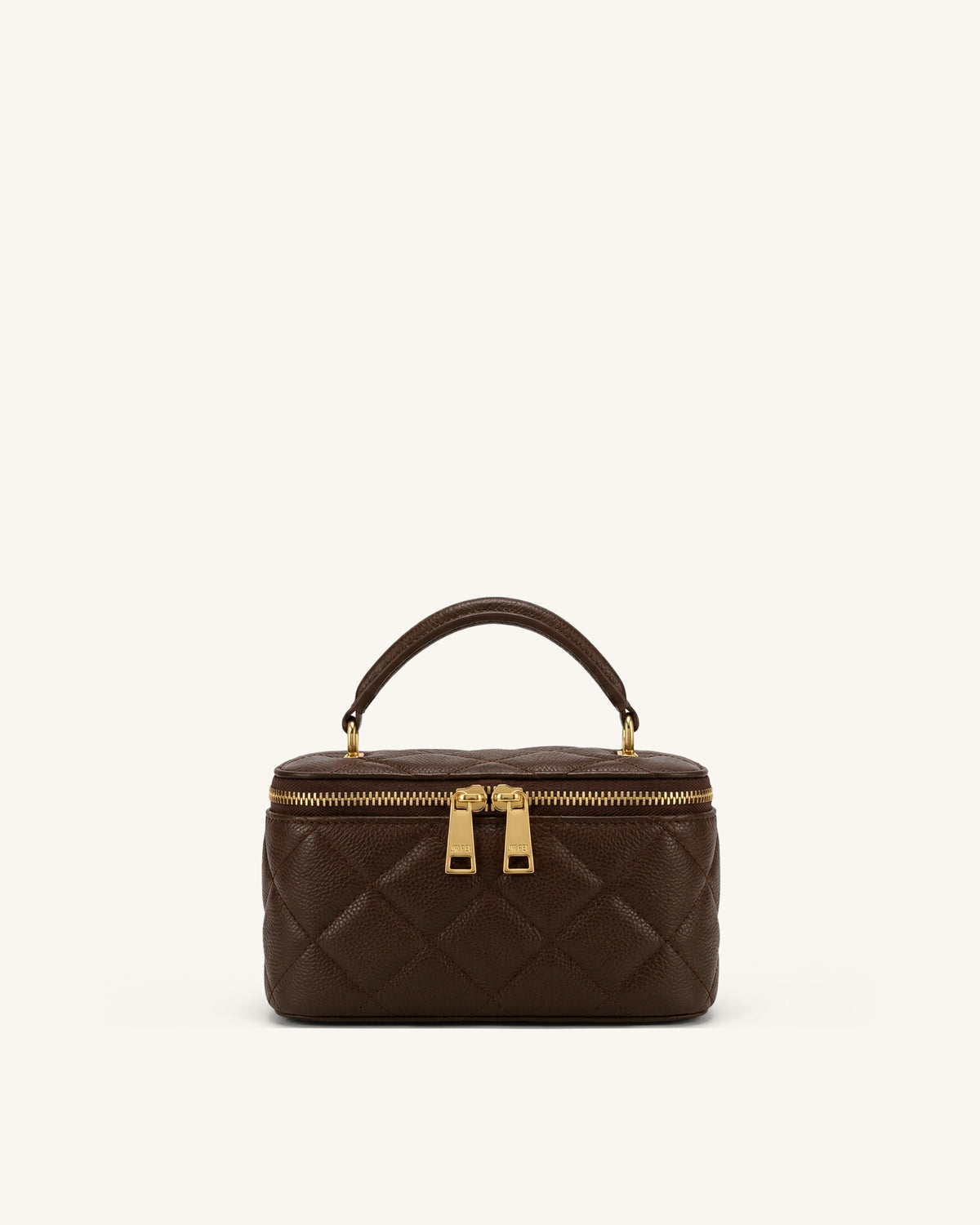 Virella Quilted Vanity Top Handle Bag - Deep Brown