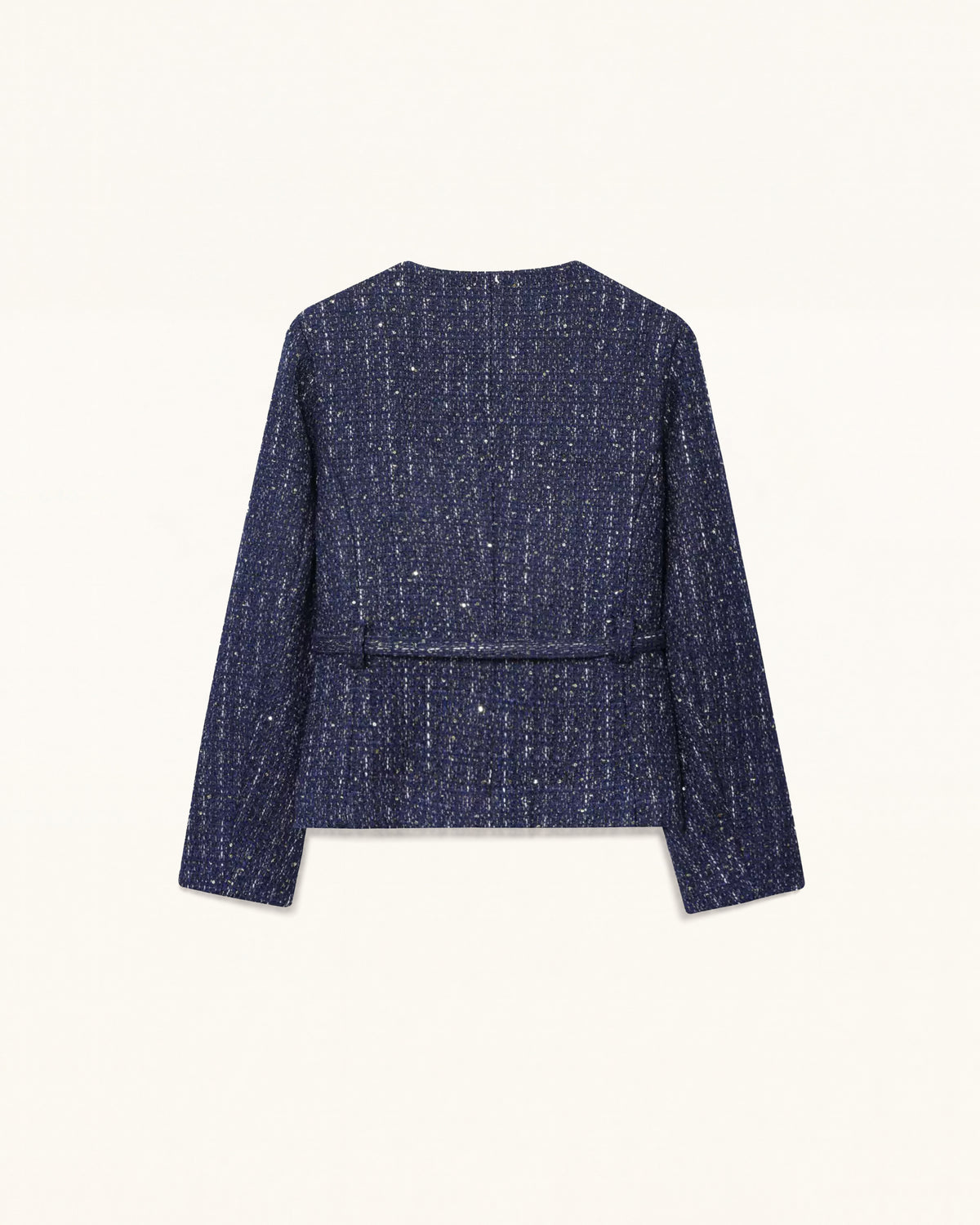 Sequin Tweed Jacket - Navy Blue