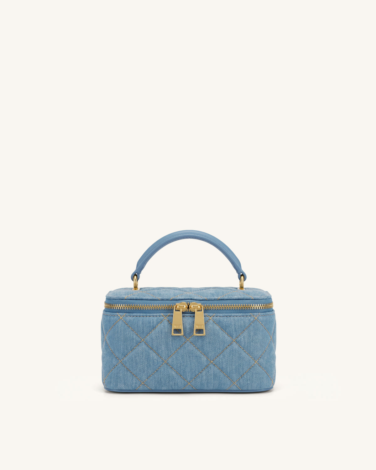 Virella Quilted Vanity Top Handle Bag - Light Blue Denim