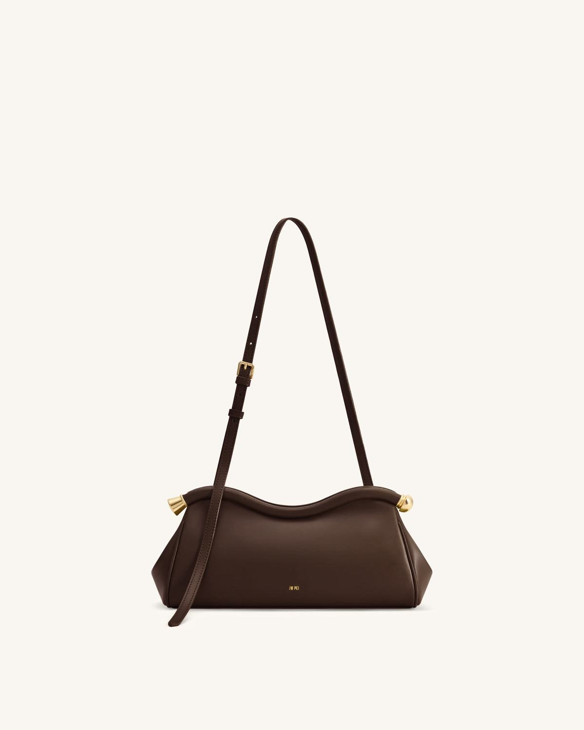 Naomi Curved Shoulder Bag - Chocolate Brown
