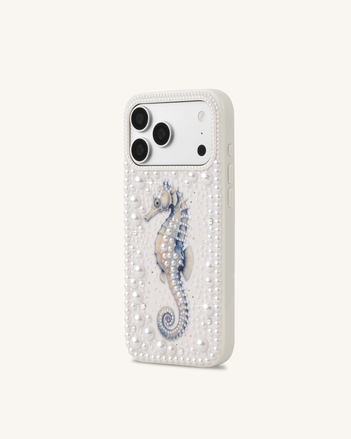 Seahorse Pearl Phone Case - White