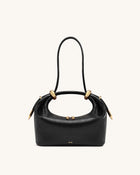 Ellie Metal Ring Embellished Top Handle Bag - Black