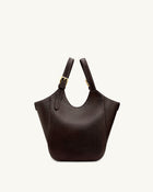 Ines Padlock Tote Bag - Dark Brown
