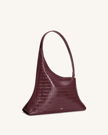 Lyra Shoulder Bag - Burgundy Croc