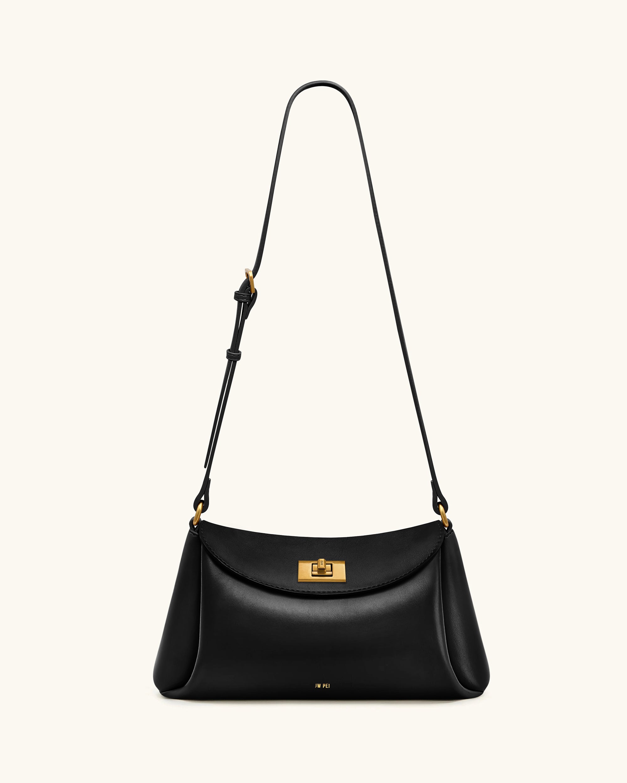 Greta Twist-Lock Crossbody Bag - Black | JW PEI