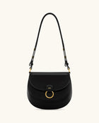 Diana Ring Flap Saddle Bag - Black