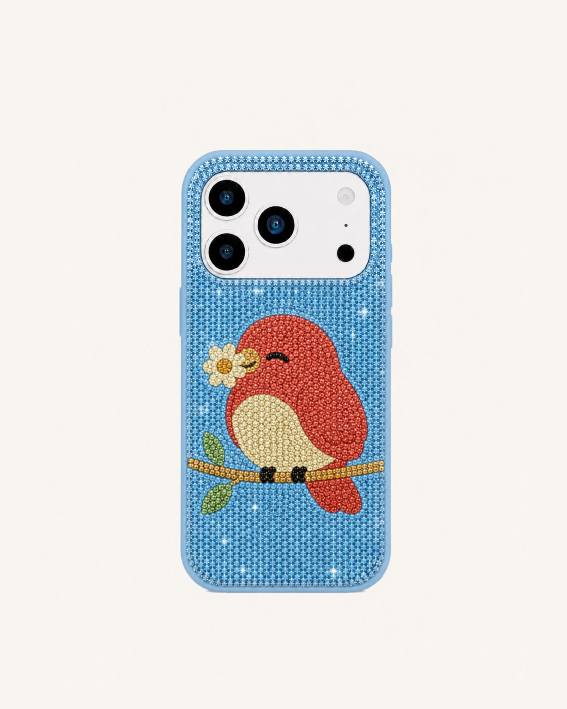 Little Robin Artificial Crystal Phone Case - Blue