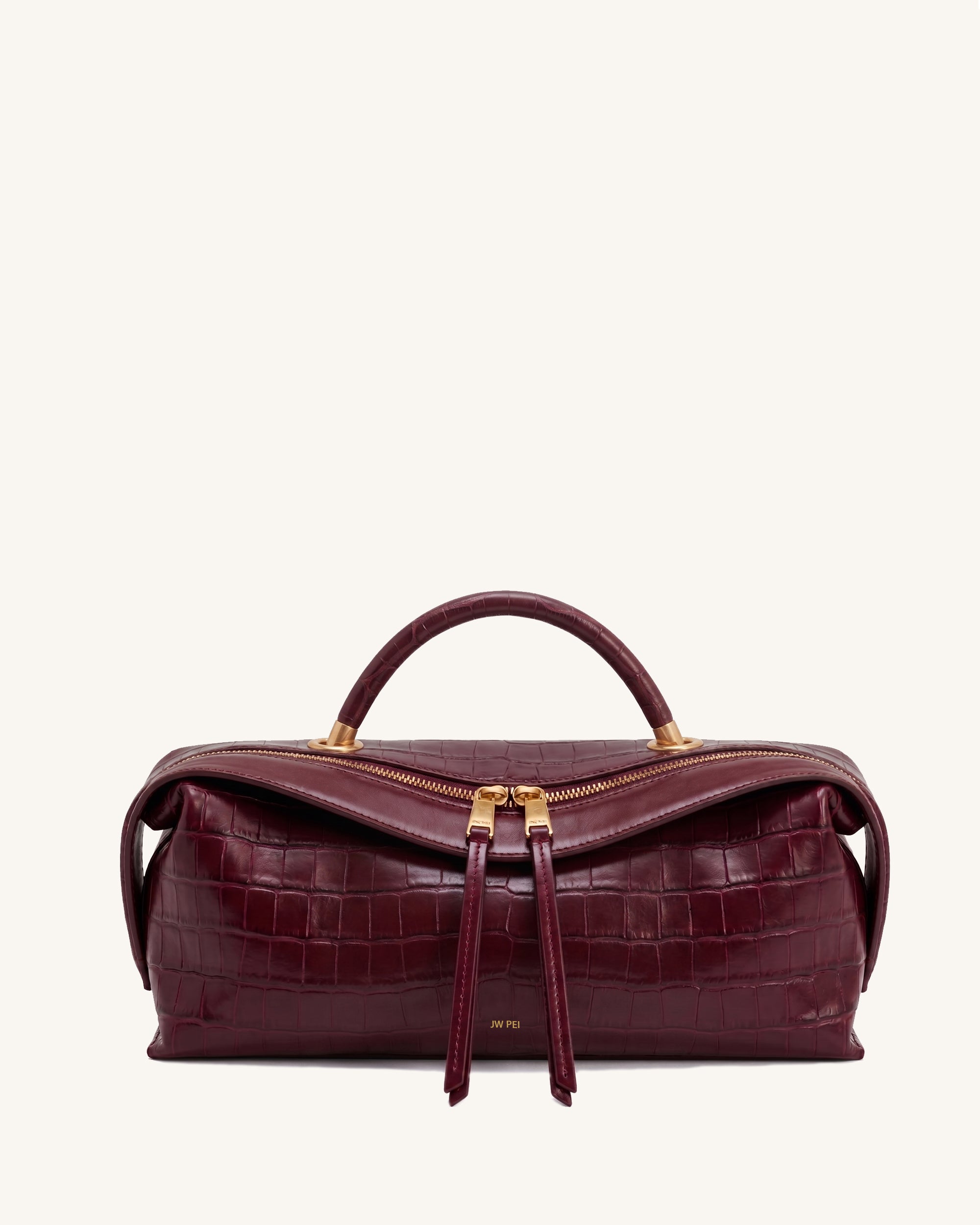 Mya Top Handle Bag - Burgundy Croc