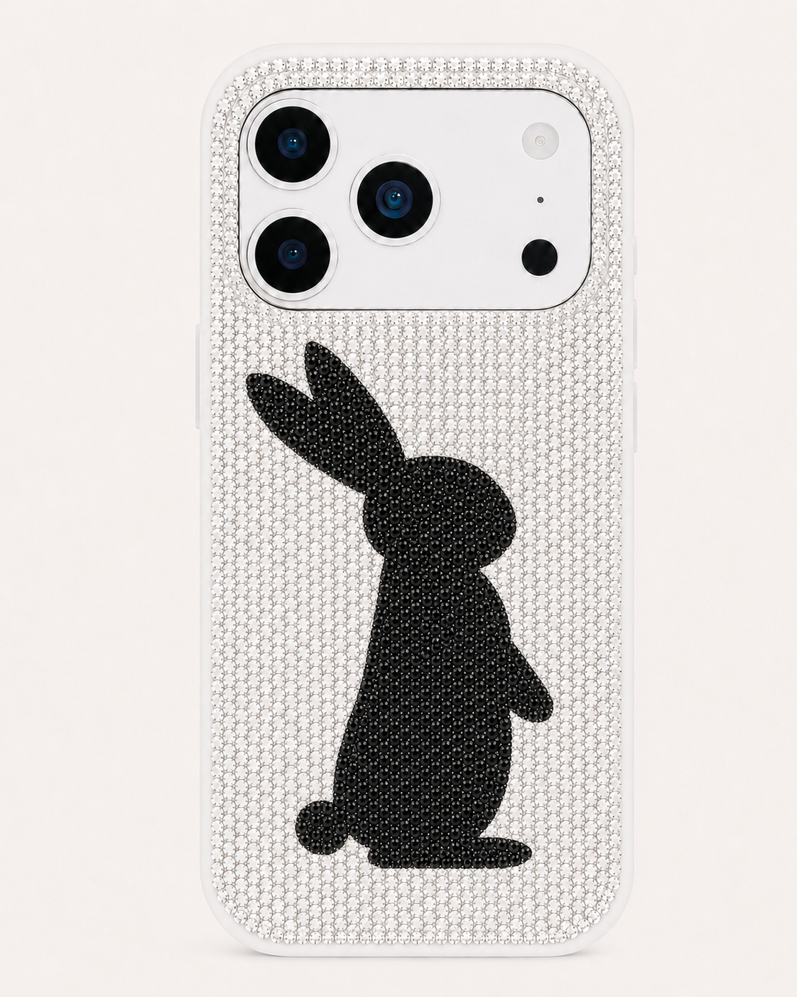 Rabbit Artificial Crystal Phone Case - White