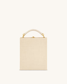 Elle Picnic Pattern Book Top Handle Bag - Khaki