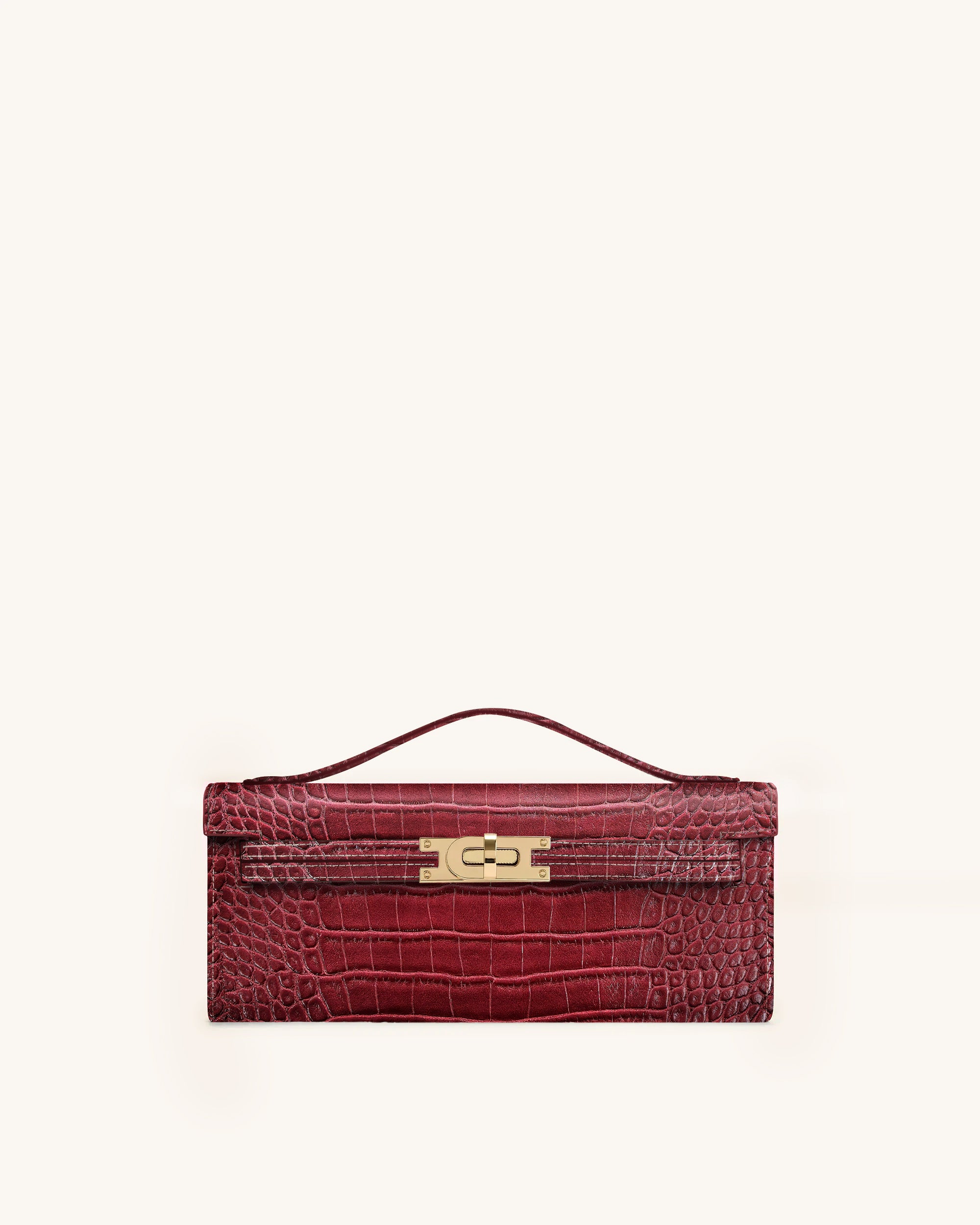 Bria Structured Top Handle Bag - Burgundy Croc