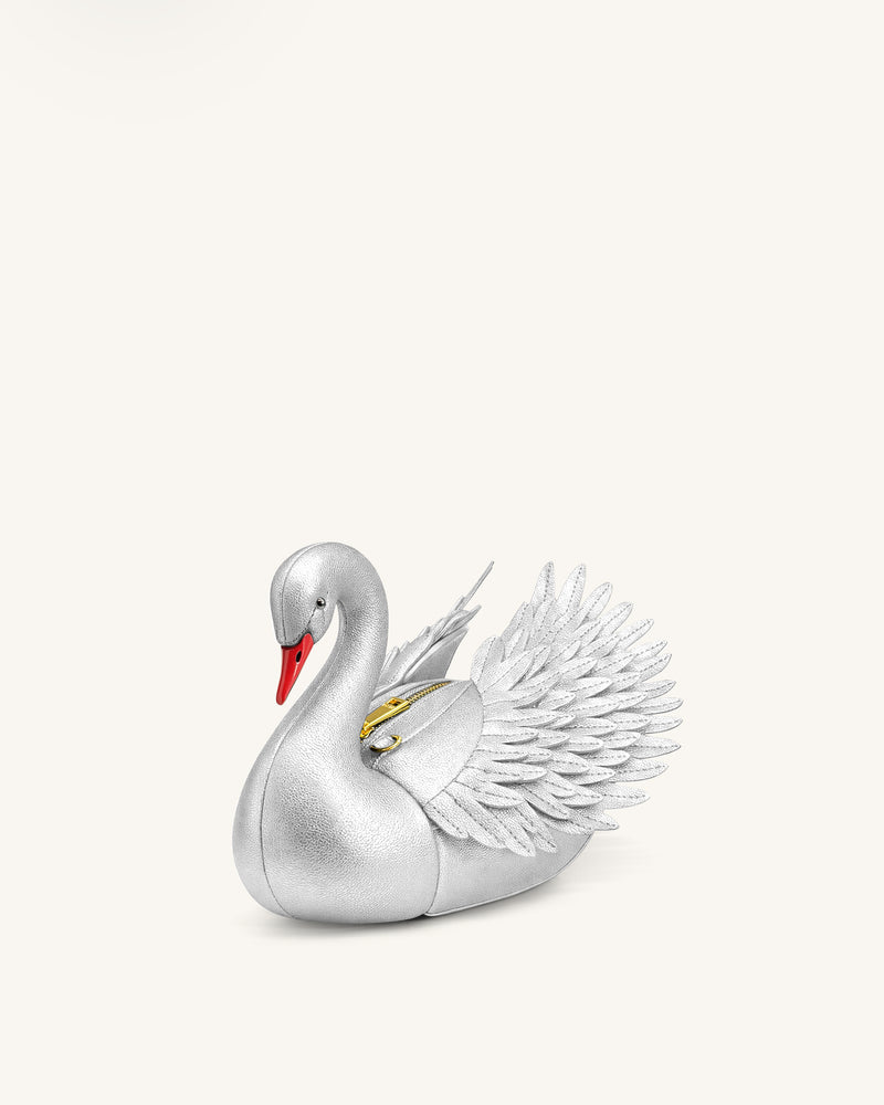 Alani Swan Shaped Crossbody Bag - Silver