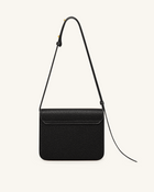 Evania Lock Pebbled Shoulder Bag - Black