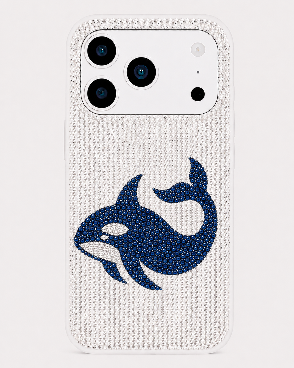 Orca Artificial Crystal Phone Case - White