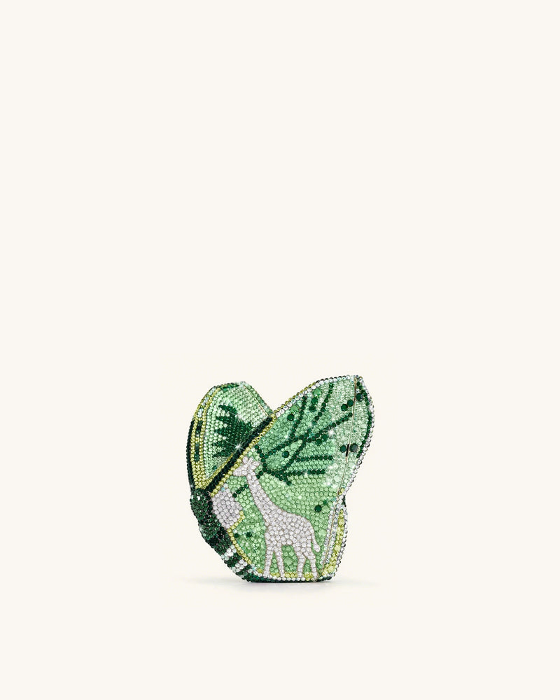 Paisley Crystal Butterfly Clutch - Seafoam Green