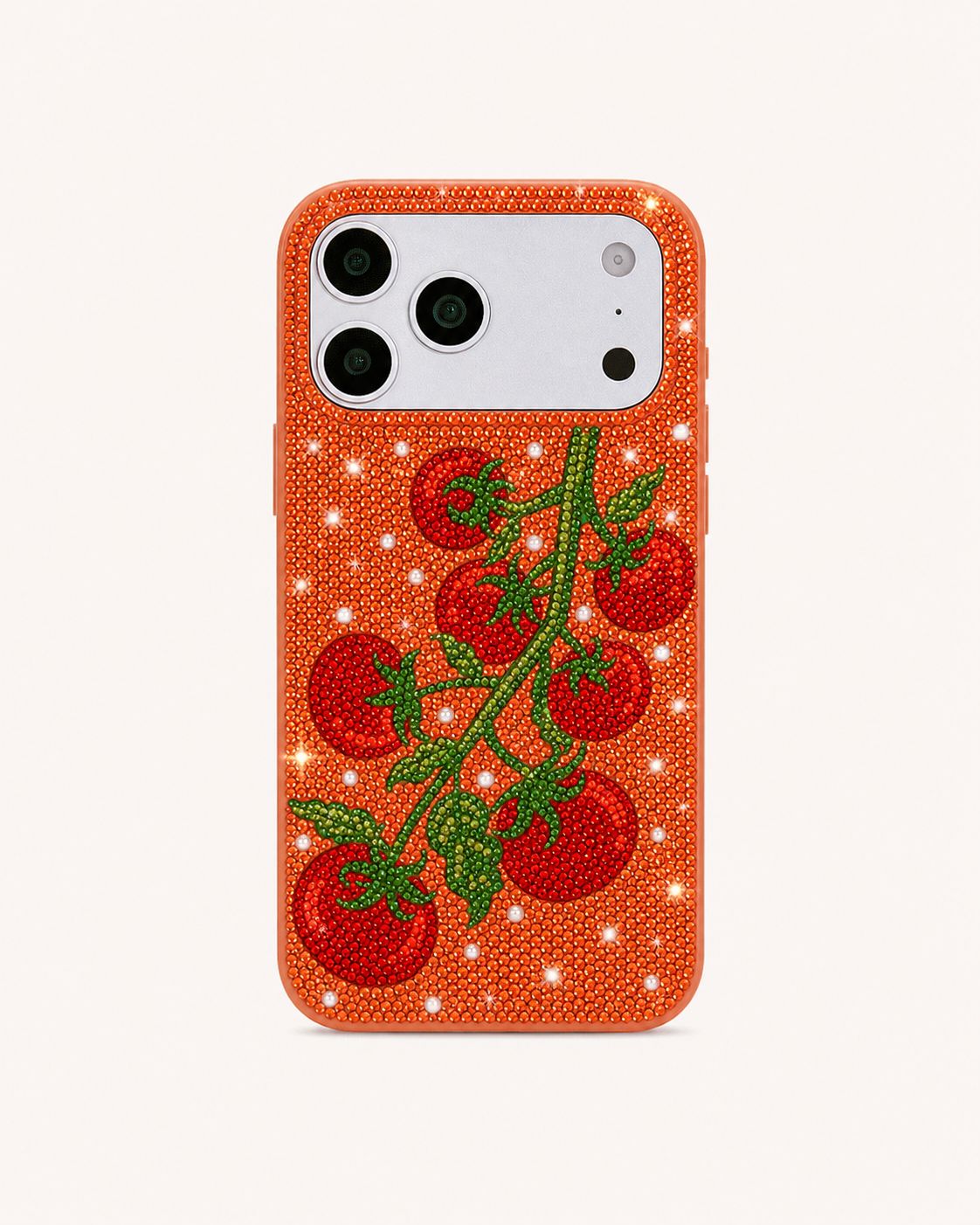 Tomato Vine Artificial Crystal Phone Case - Orange