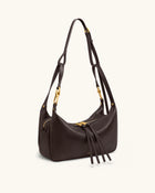 Selia Soft-Grain Crossbody Bag - Dark Brown