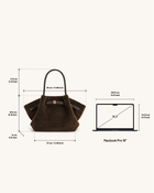 Hana Large Faux Fur Tote Bag - Mocha Brown