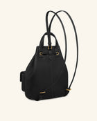 Avery Pebbled Drawstring Utility Backpack – Black