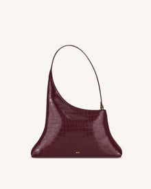 Lyra Shoulder Bag - Burgundy Croc