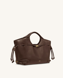 Elara Drawstring Tote Bag - Brown
