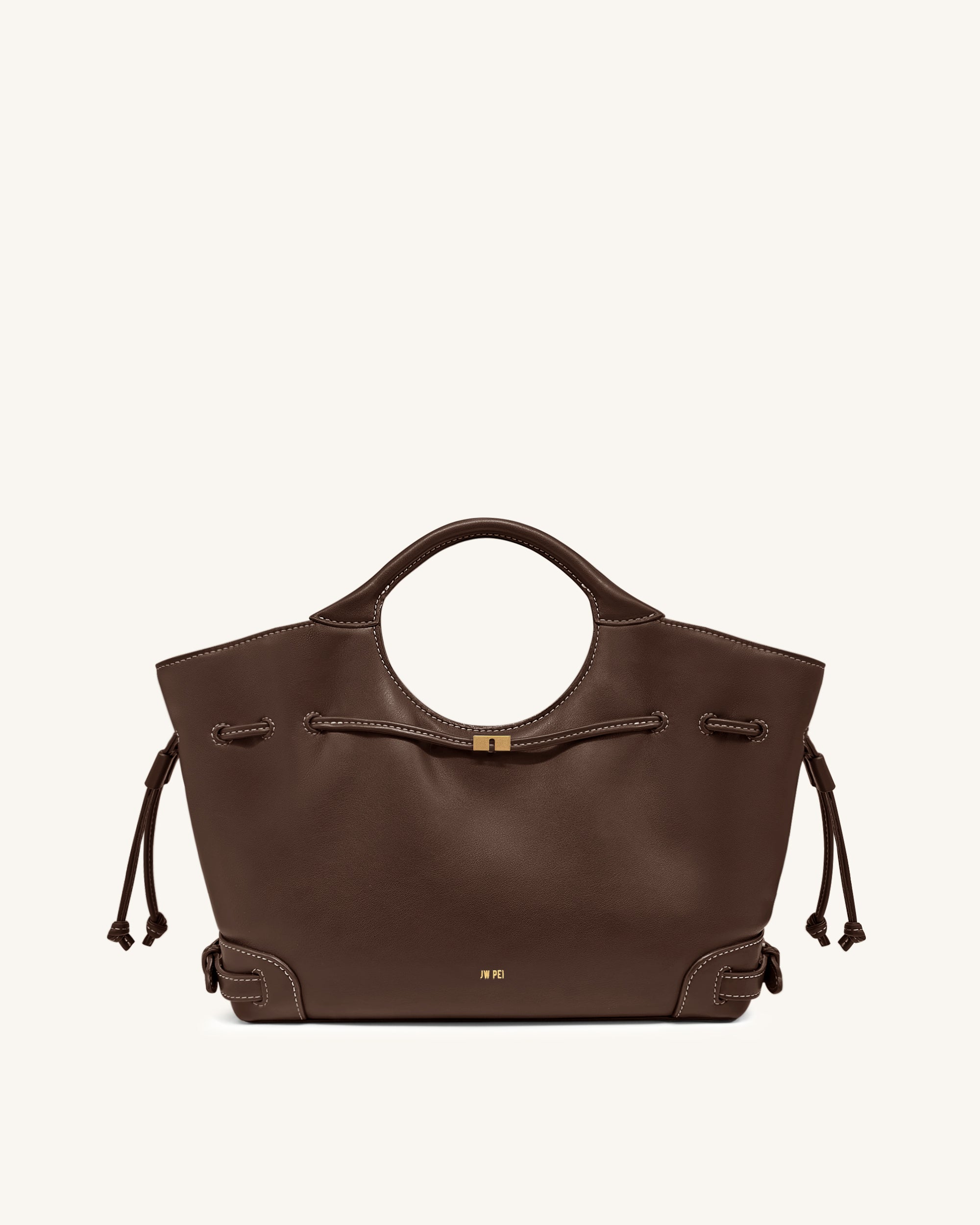 Elara Drawstring Tote Bag - Brown