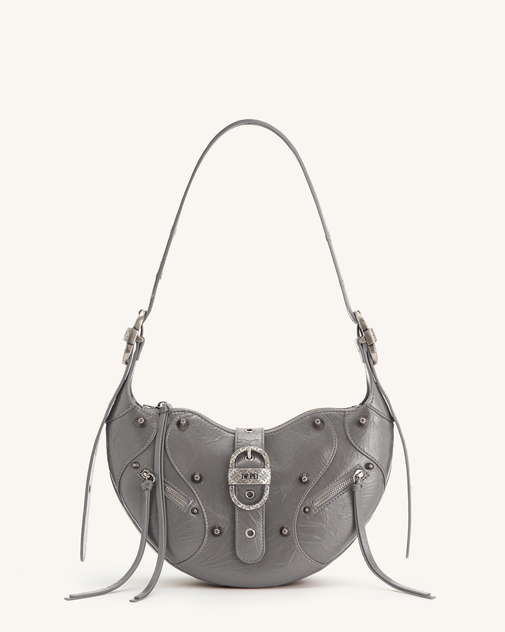 Tessa Studded Shoulder Bag - Gray