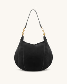 Daria Metal Pendant Embellished Shoulder Bag - Black