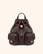 Avery Pebbled Drawstring Utility Backpack – Dark Brown