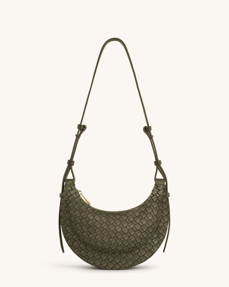 Sharon Woven Crossbody Bag - Olive