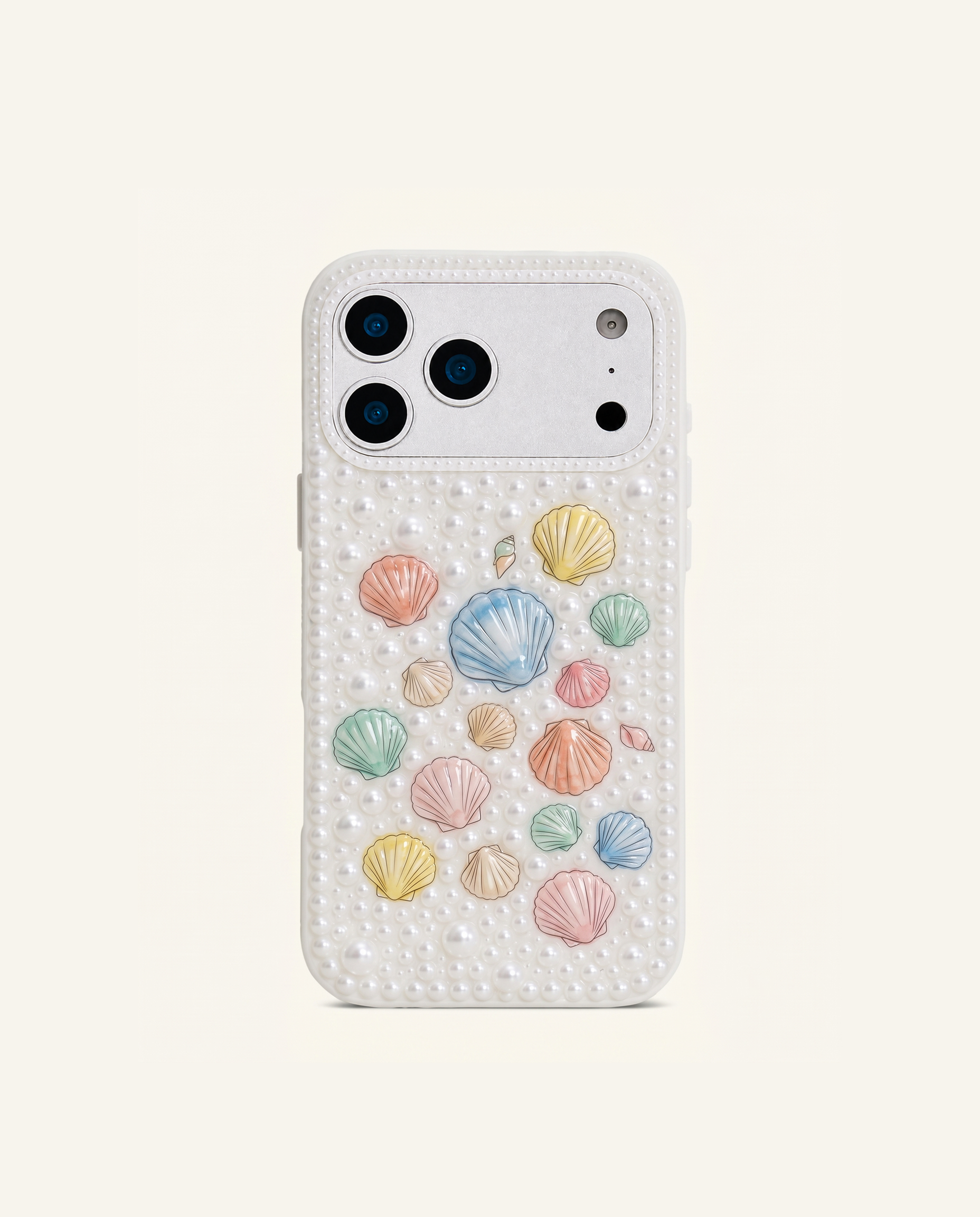 Pastel Seashell Pearl Phone Case - White