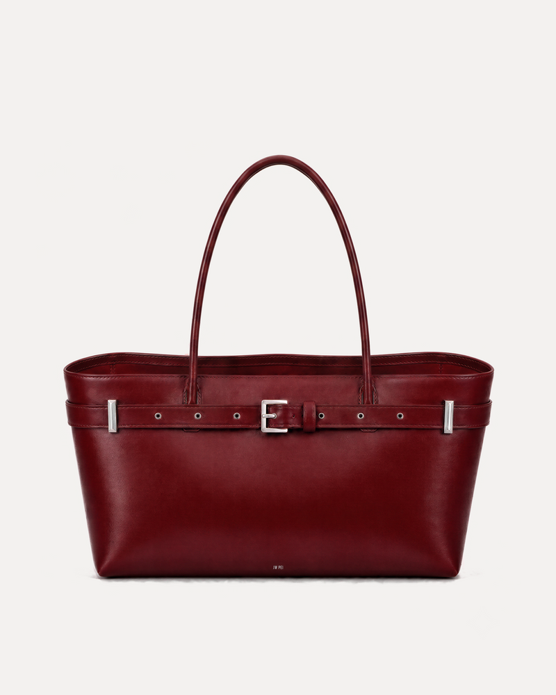 Soline Belt Tote Bag - Burgundy