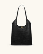 Brooke Belted Embellished Shoulder Tote Bag - Black