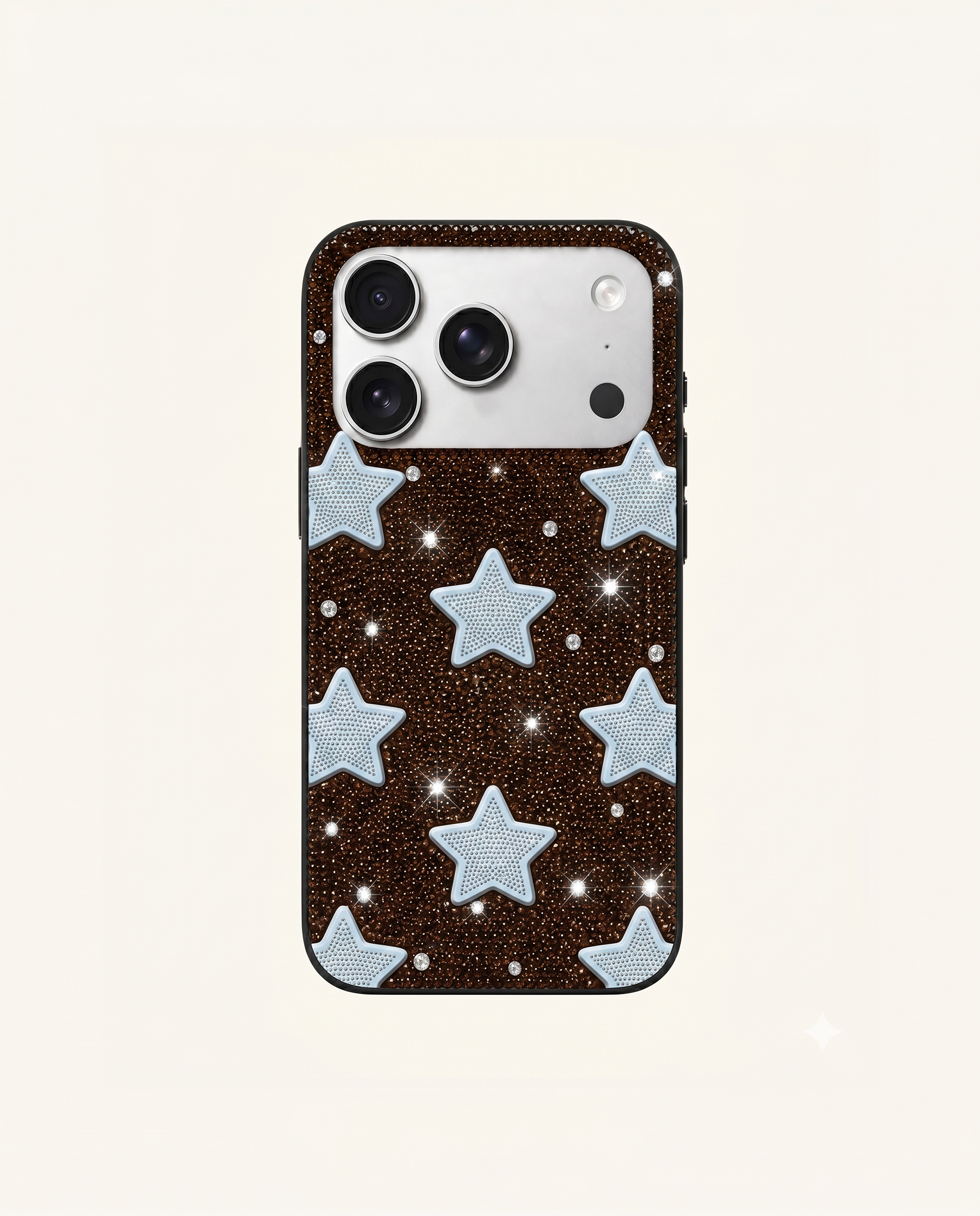 Star Artificial Crystal Phone Case - Brown