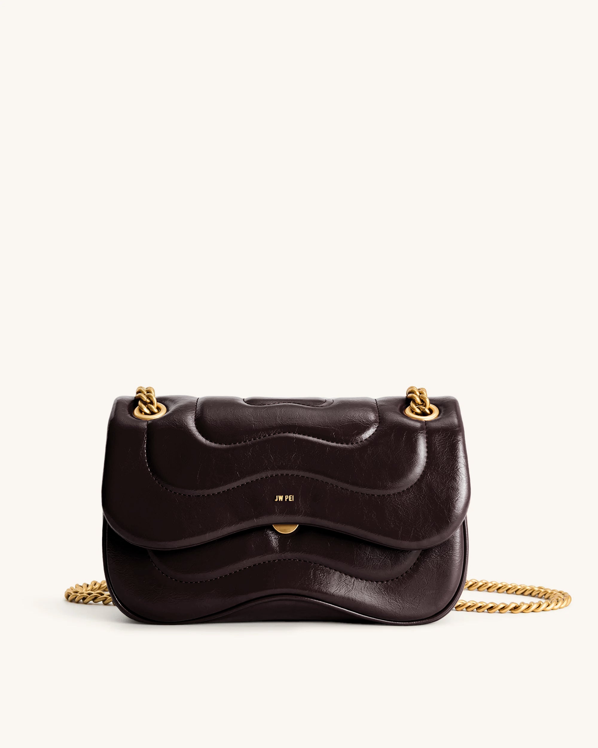 Tina Quilted Chain Crossbody - Deep Claret Brown