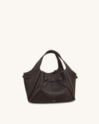 Mabel Soft Bow Tote Bag - Dark Brown