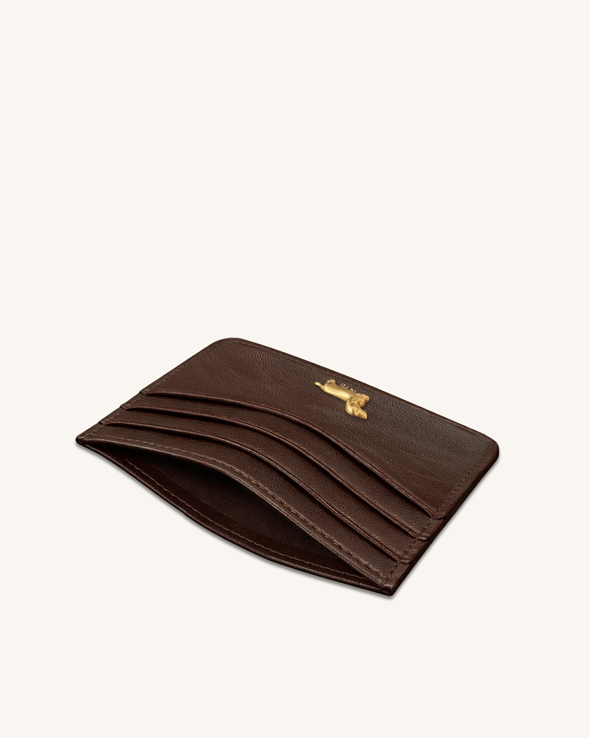 Maeve Dachshund Metal Emblem Card Holder - Chocolate