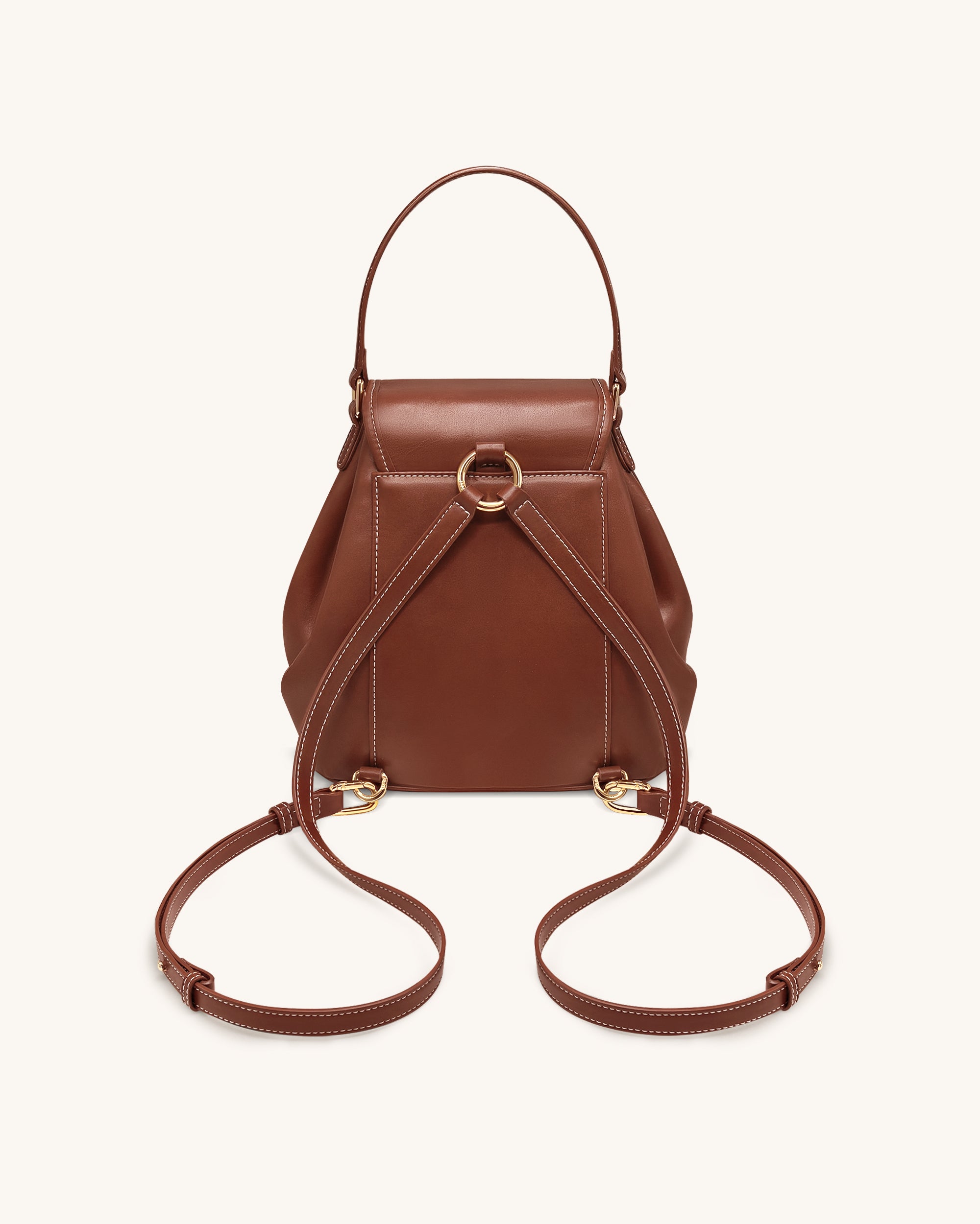 Harper Buckle Pocket Backpack - Dark Brown