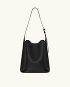 Charlene Double Buckle Hobo Bag - Black