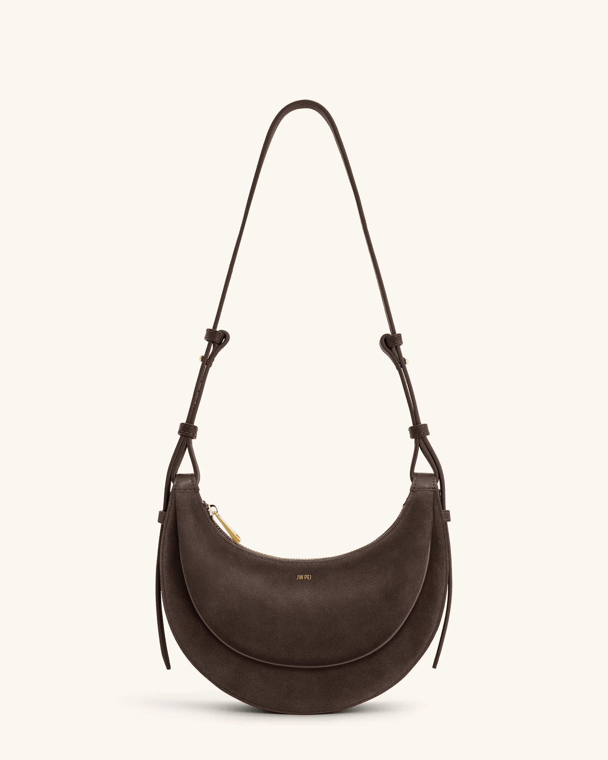 Sharon Faux Suede Crossbody Bag - Coffee Brown